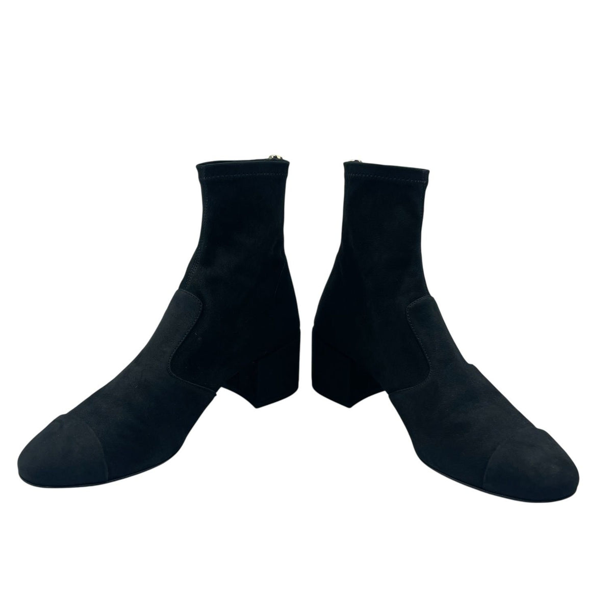 Chanel Short Boots Nuba Leather Embroidery Logo Black — view 4