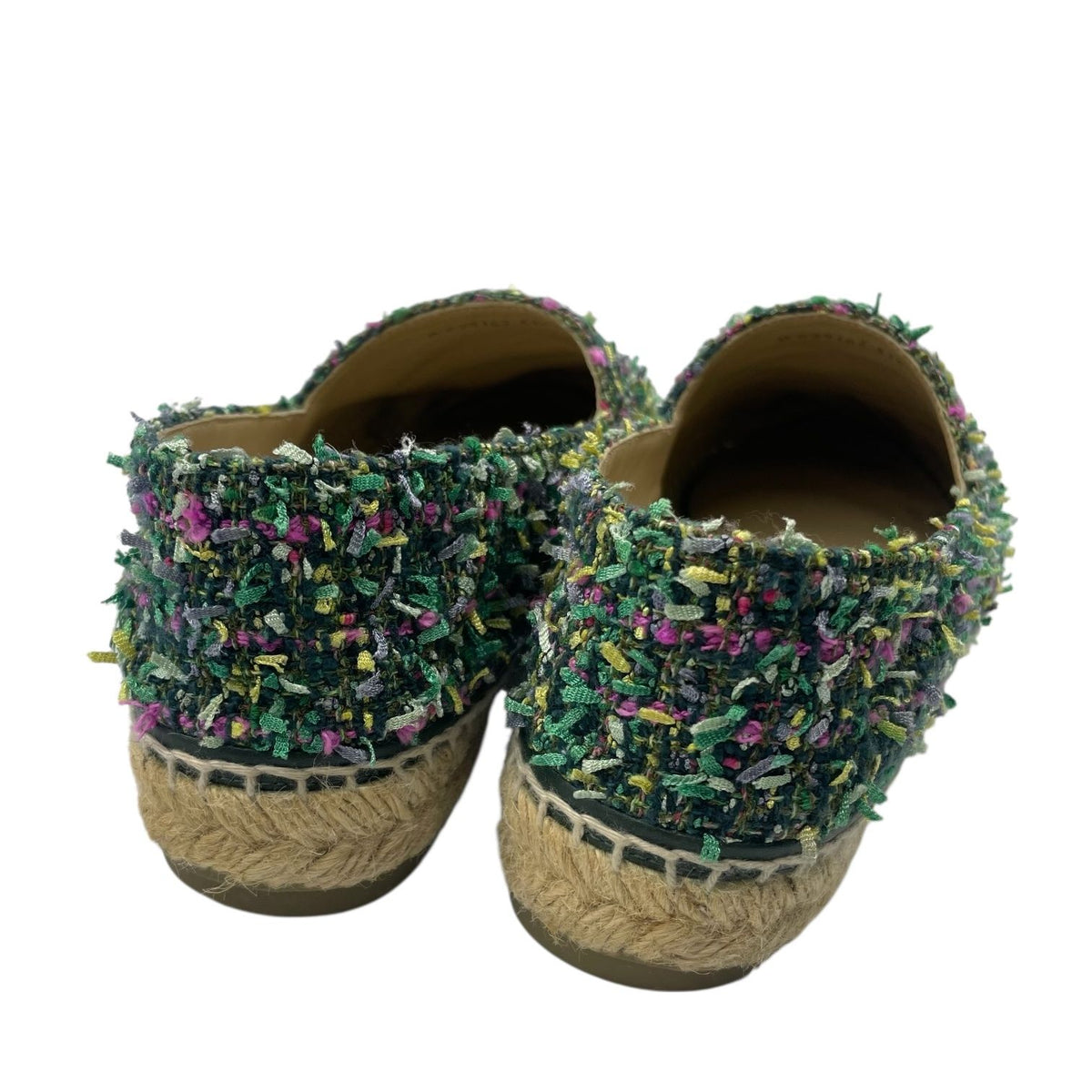 Chanel Espadrilles Husse Tweed CC Logo Green Multicolor — view 6