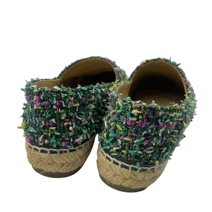 Chanel Espadrilles Husse Tweed CC Logo Green Multicolor — view 6