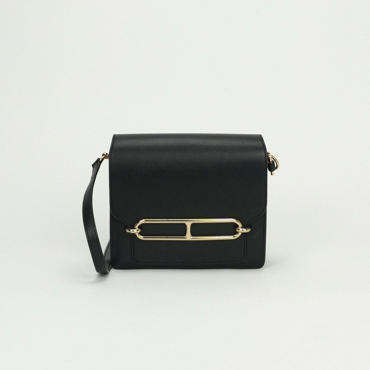 Hermes Sac Roulis Mini Shoulder Bag Color Noir Blue Indigo Black Navy