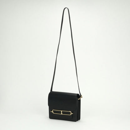 Hermes Sac Roulis Mini Shoulder Bag Color Noir Blue Indigo Black Navy — view 2