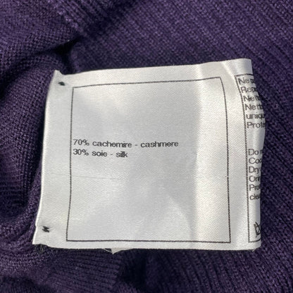Chanel Top Coco Button Cashmere Silk Knit Purple 38 Sweater — view 8