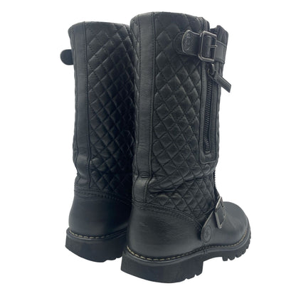 Chanel Engineer Boots Quilted Leather Side CC Logo Black — view 6