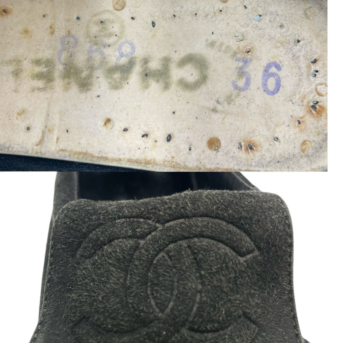 Chanel Sneakers Leather CC Logo Low-Cut Black Suede Junk — view 8