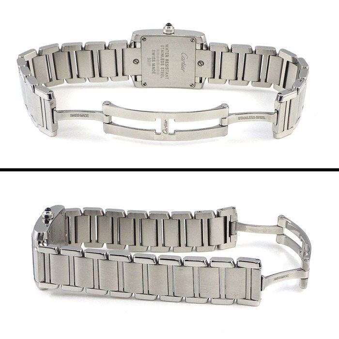Cartier Watch Tank Francaise SM 11 Points Diamond Index Square Guilloche Silver — view 3