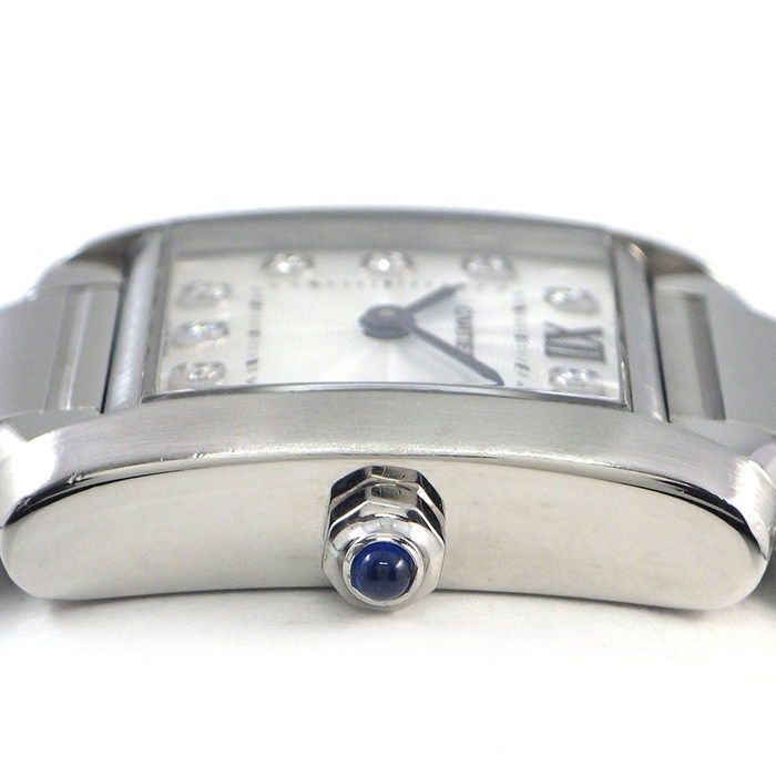 Cartier Watch Tank Francaise SM 11 Points Diamond Index Square Guilloche Silver — view 2