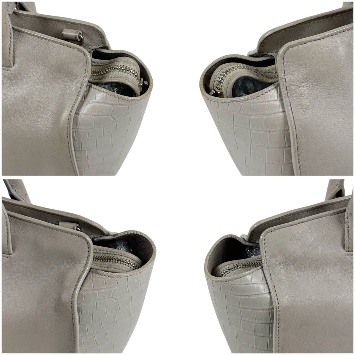 Saint Laurent Paris Baby Downtown Cabas Croco Handbag — view 4