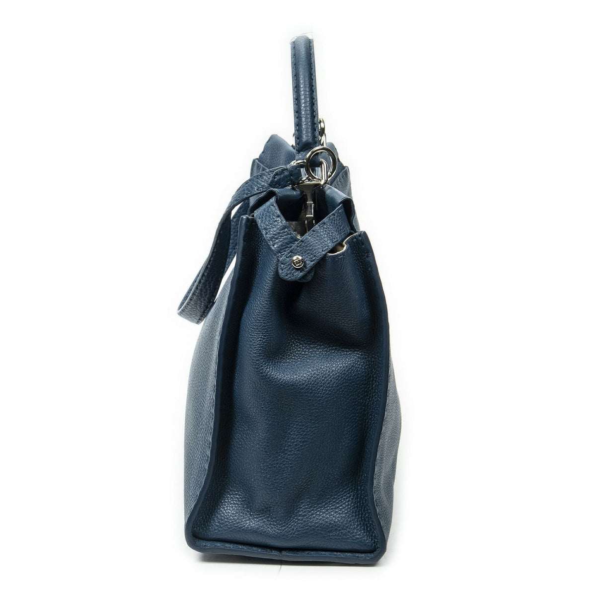 Fendi Large Selleria Peekaboo Blue Leather Messenger Bag — view 4
