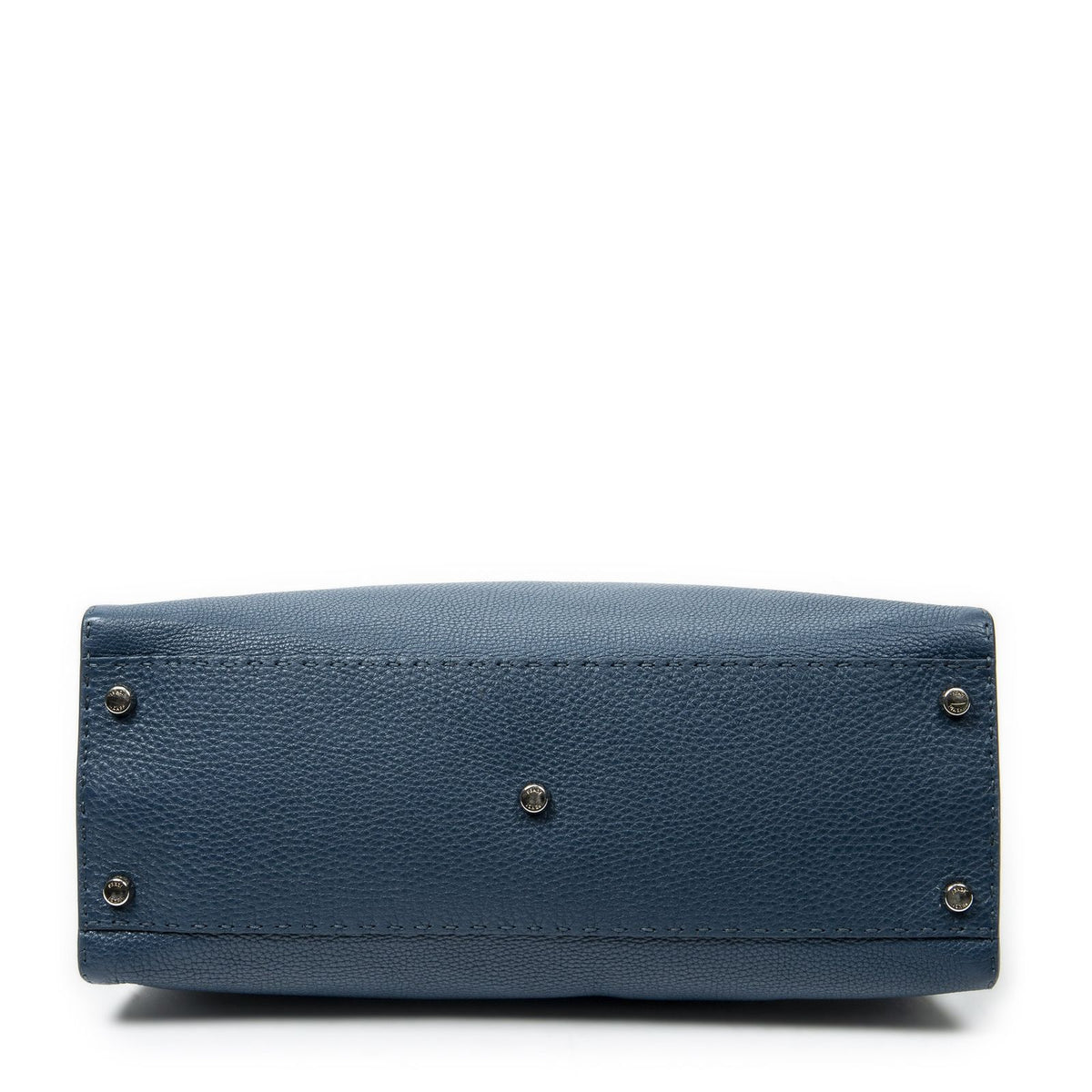 Fendi Large Selleria Peekaboo Blue Leather Messenger Bag — view 6