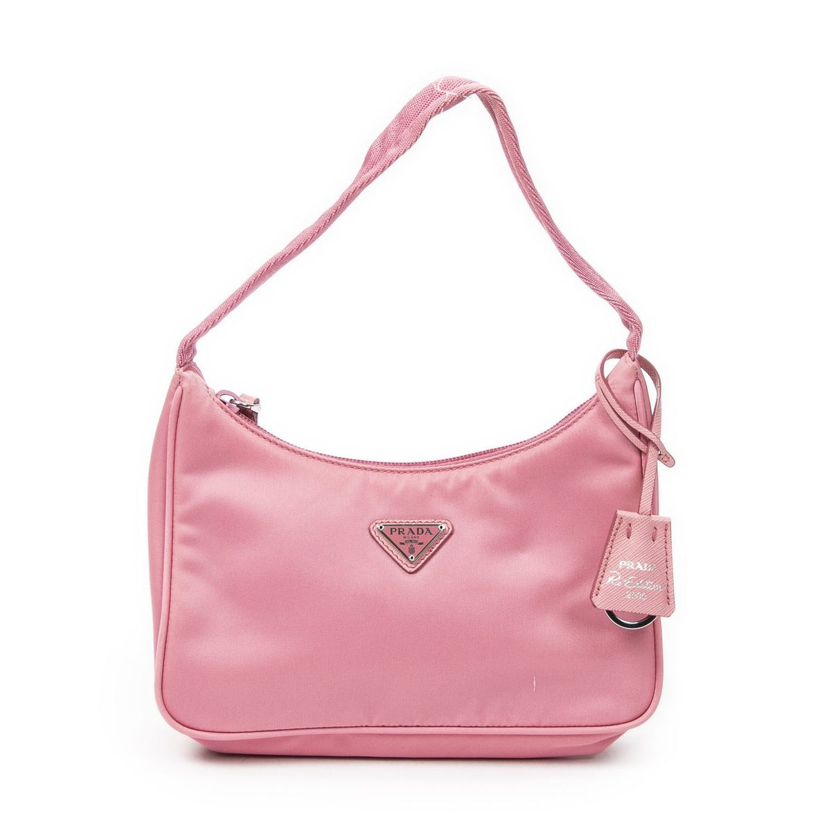Prada Mini Zip Hobo Pink Nylon Canvas