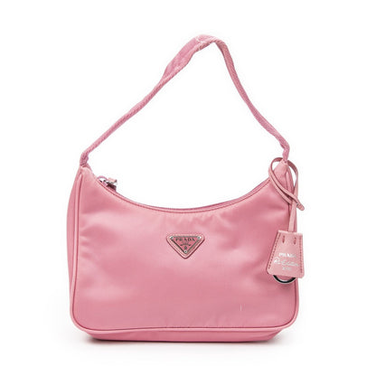 Prada Mini Zip Hobo Pink Nylon Canvas