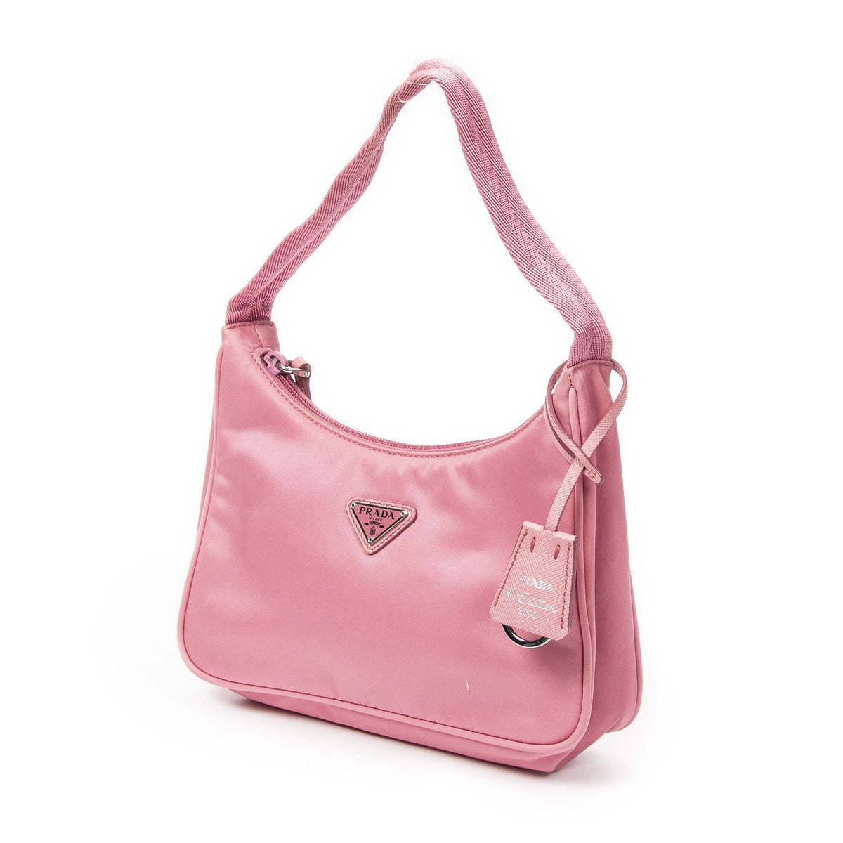 Prada Mini Zip Hobo Pink Nylon Canvas — view 2