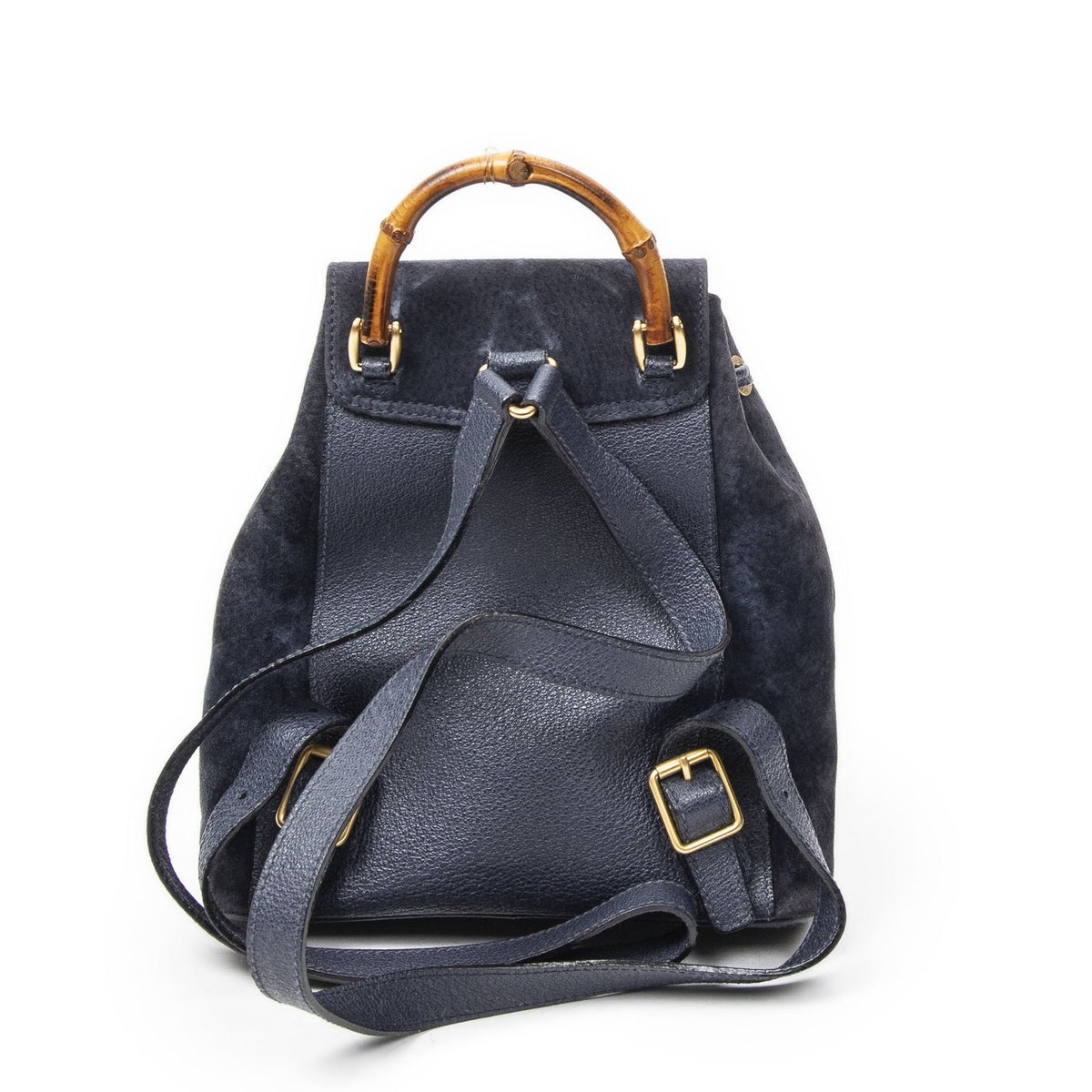 Gucci Mini Bamboo Backpack Navy Suede Leather — view 5