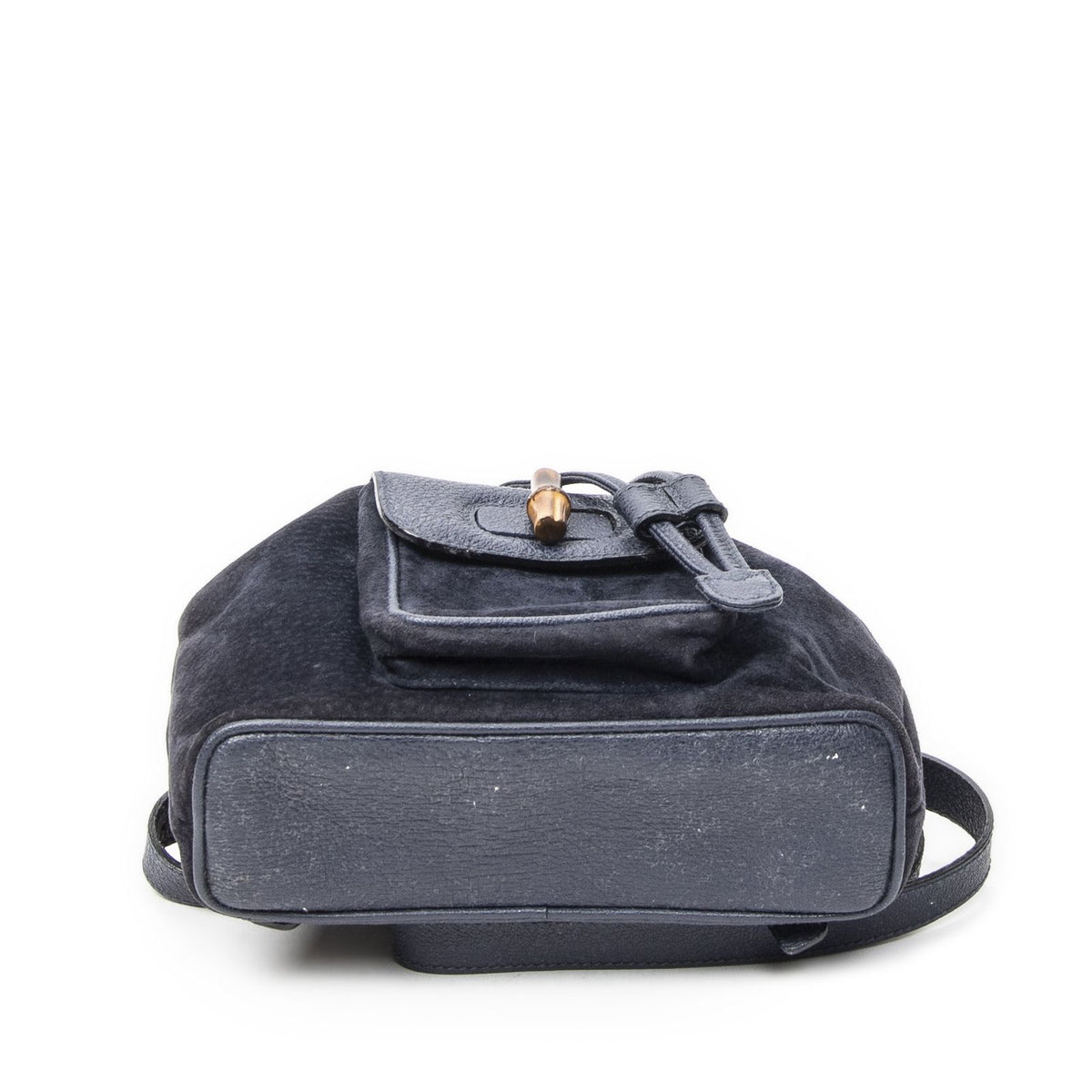 Gucci Mini Bamboo Backpack Navy Suede Leather — view 6