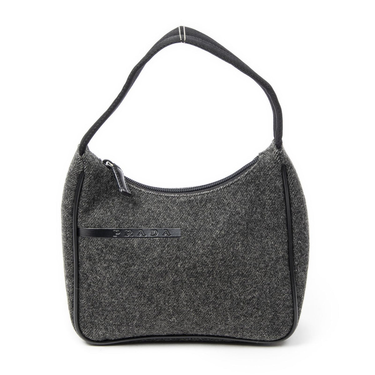 Prada Sport Hobo Gray Wool Canvas