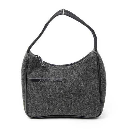 Prada Sport Hobo Gray Wool Canvas