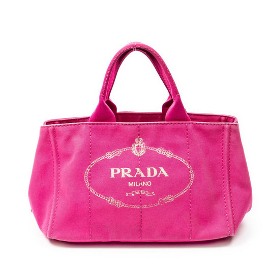 Prada Canapa Tote Bag Pink Canvas