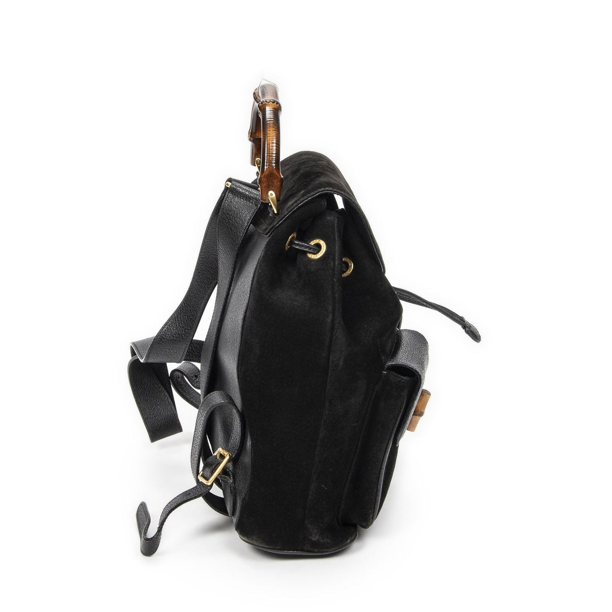 Gucci Rajibanbu Backpack Black Suede Leather — view 4