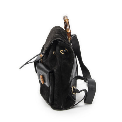 Gucci Rajibanbu Backpack Black Suede Leather — view 3