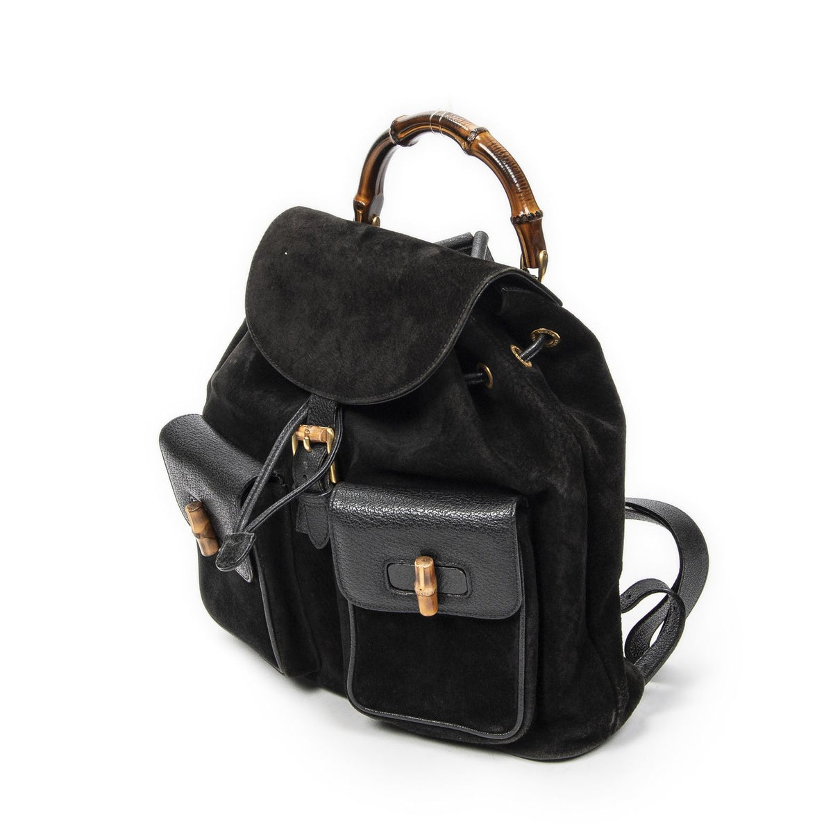Gucci Rajibanbu Backpack Black Suede Leather — view 2