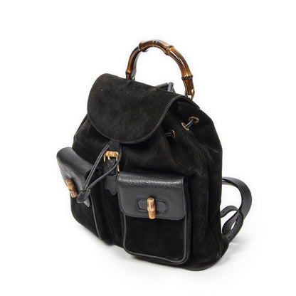 Gucci Rajibanbu Backpack Black Suede Leather — view 2