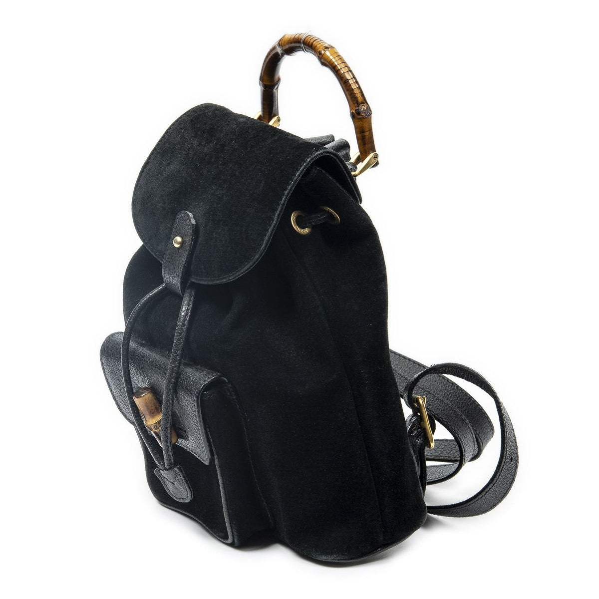 Gucci Minibumbu Backpack Black Suede Leather — view 2
