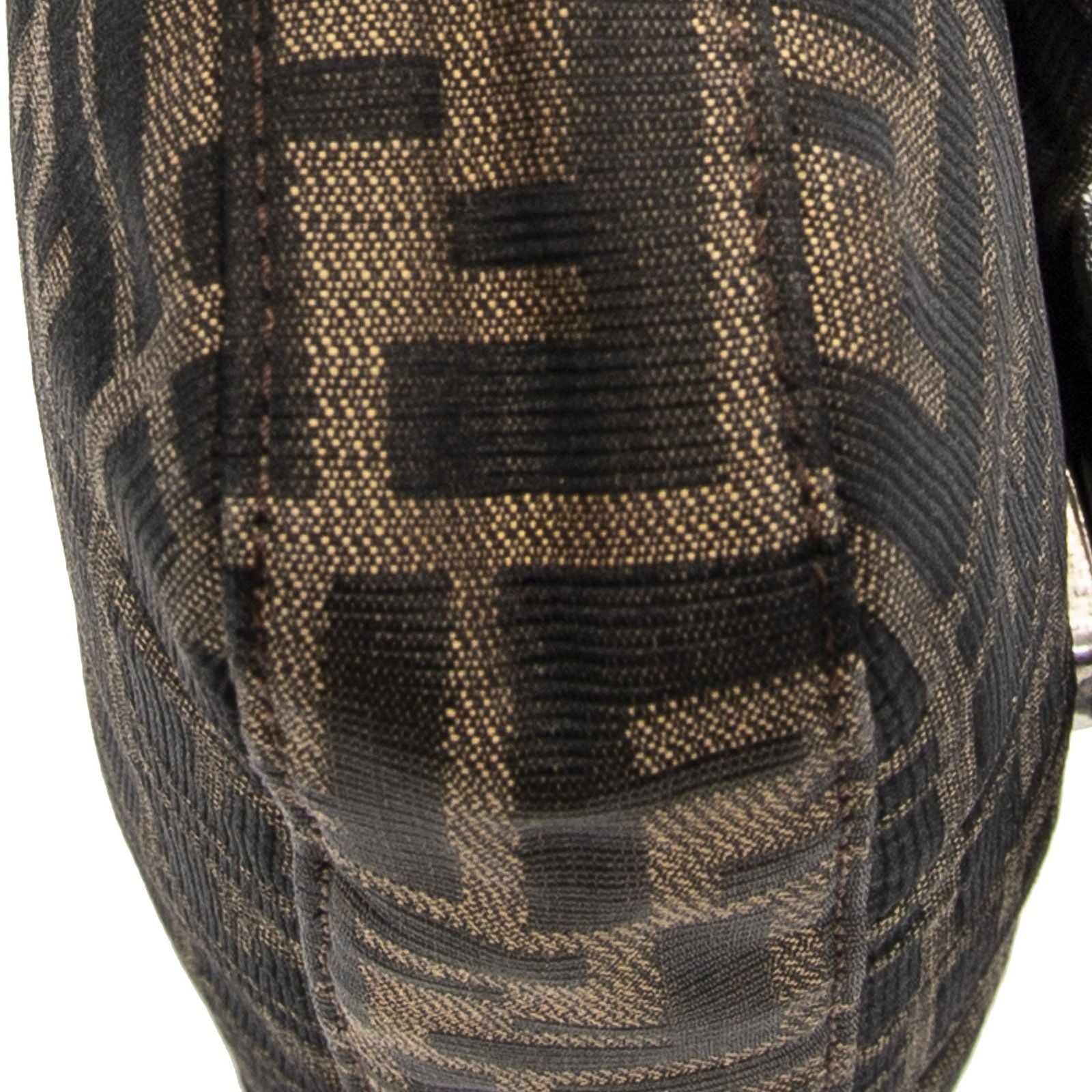 Fendi Baguette Tan Dark Brown Zucca Canvas Messenger Bag — view 8