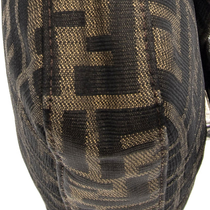 Fendi Baguette Tan Dark Brown Zucca Canvas Messenger Bag — view 8