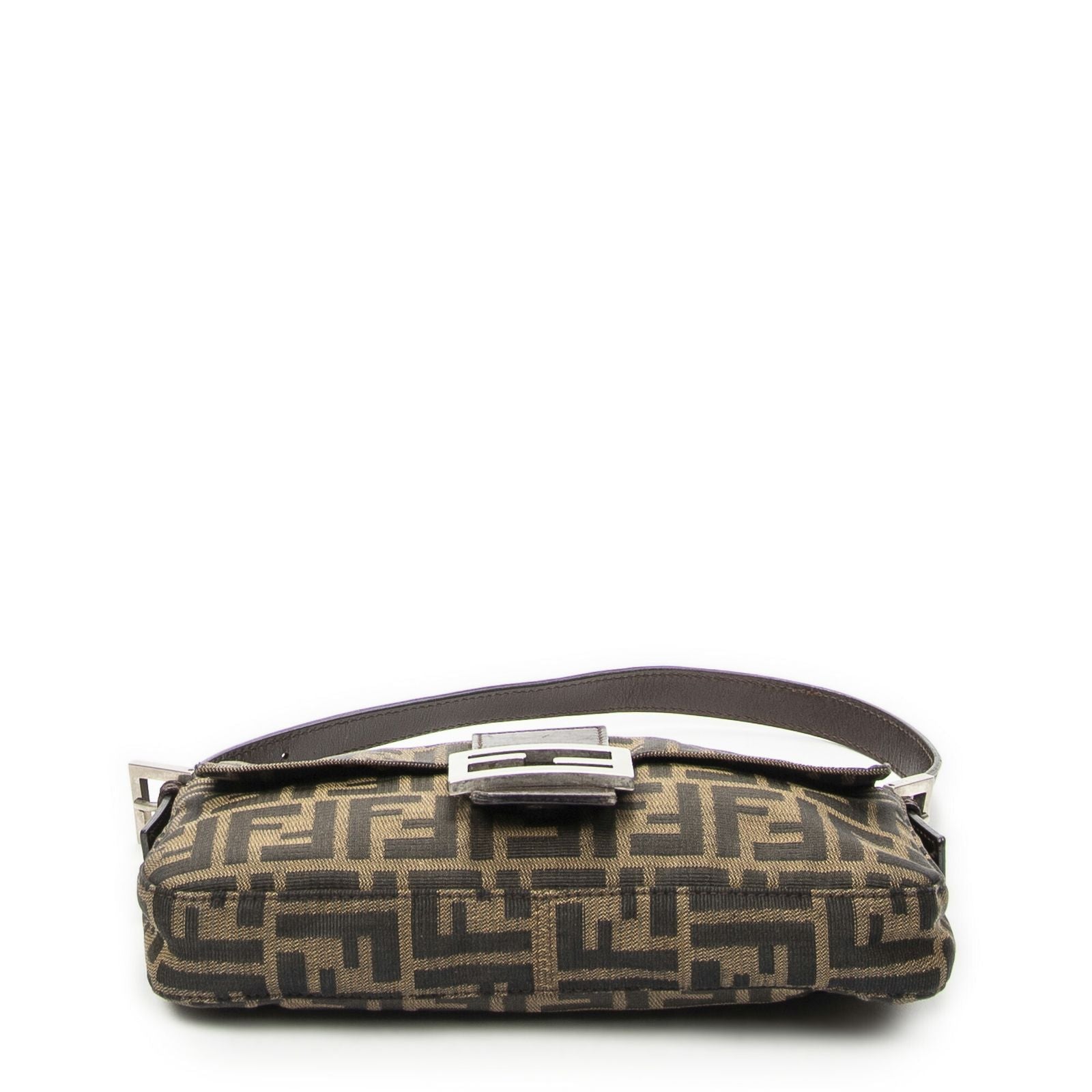 Fendi Baguette Tan Dark Brown Zucca Canvas Messenger Bag — view 6