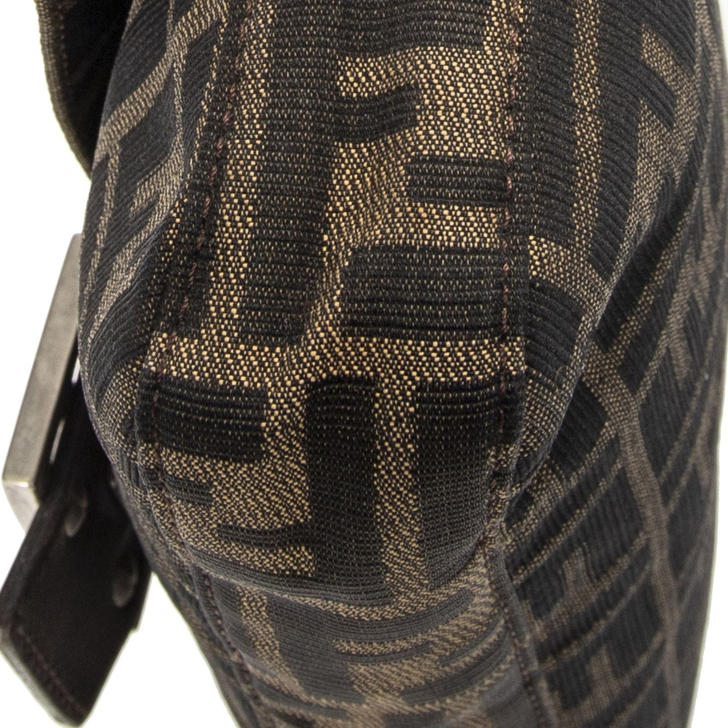 Fendi Baguette Tan Dark Brown Zucca Canvas Messenger Bag — view 7