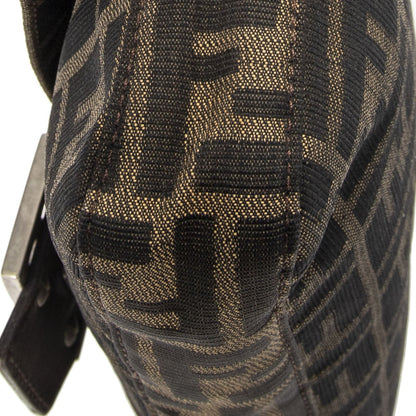 Fendi Baguette Tan Dark Brown Zucca Canvas Messenger Bag — view 7