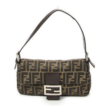 Fendi Baguette Tan Dark Brown Zucca Canvas Messenger Bag