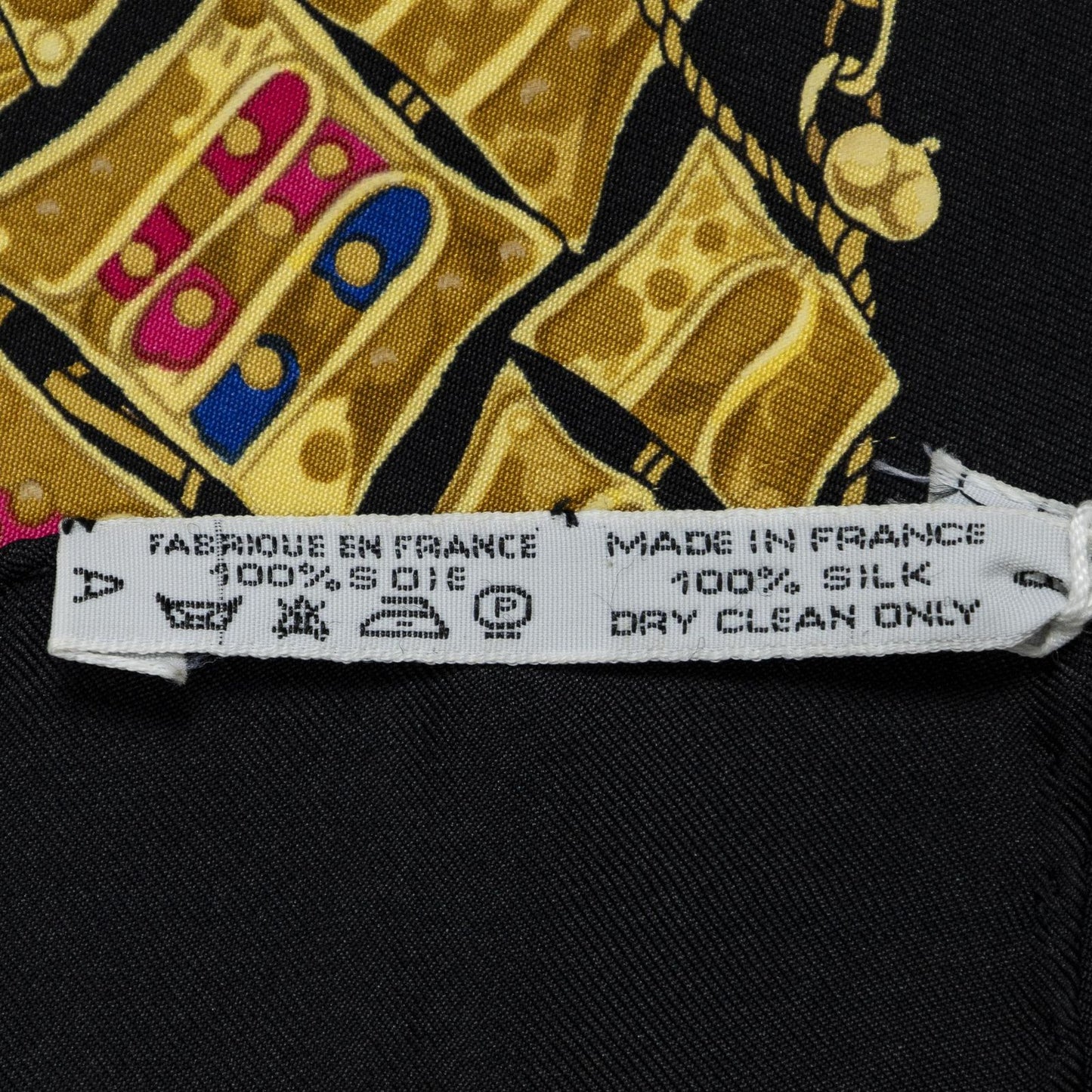 Hermes Scarf Black Gold Silk — view 5