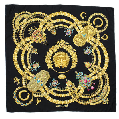 Hermes Scarf Black Gold Silk — view 2