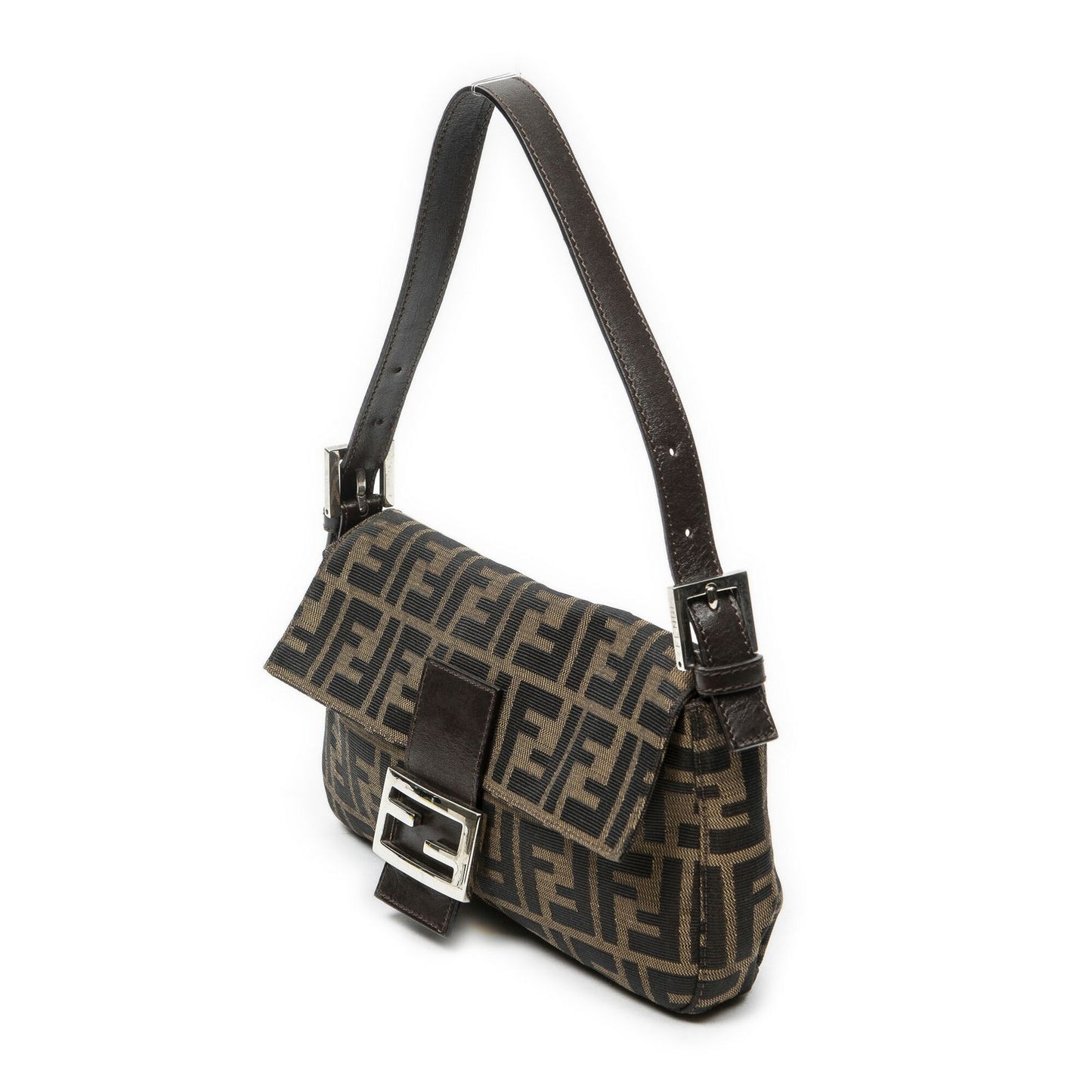 Fendi Baguette Khaki Dark Brown Zucca Canvas — view 2