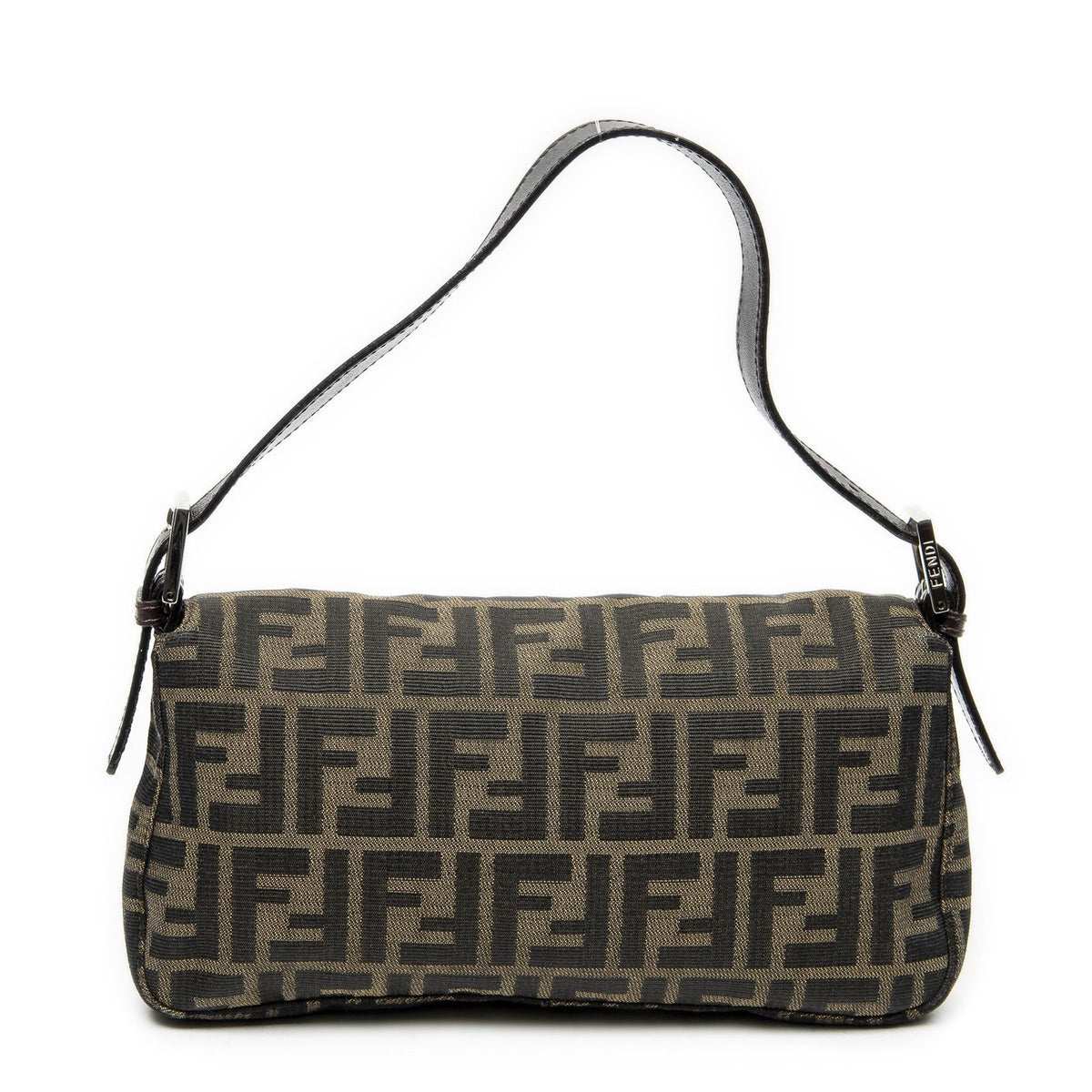 Fendi Baguette Khaki Color Brown Zucca Canvas Messenger Bag — view 5
