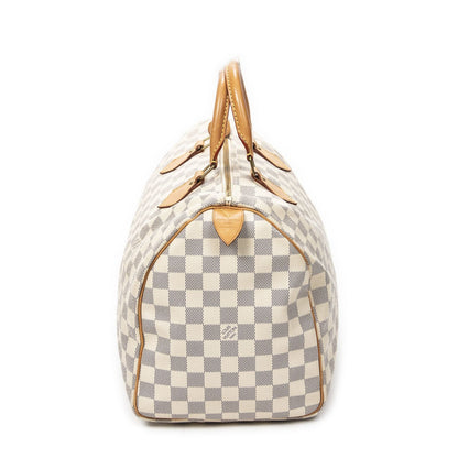 Louis Vuitton Speedy Ivory Damier Azur Handbag — view 4