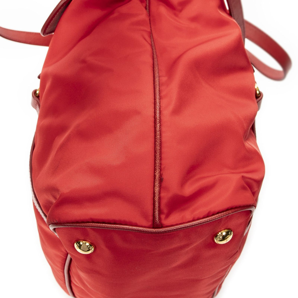 Prada Convertible Zip Tote Bag Red Nylon Canvas — view 8