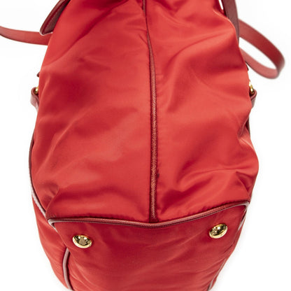 Prada Convertible Zip Tote Bag Red Nylon Canvas — view 8