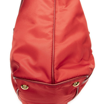 Prada Convertible Zip Tote Bag Red Nylon Canvas — view 7
