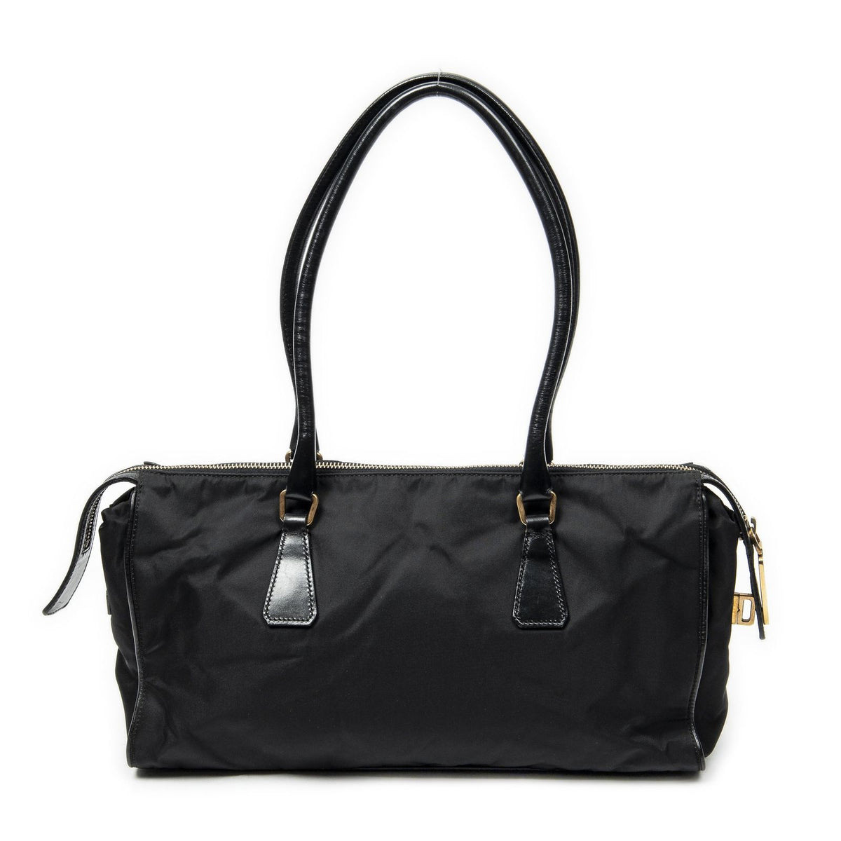 Prada Horizontal Boston Black Nylon Canvas Messenger Bag — view 5