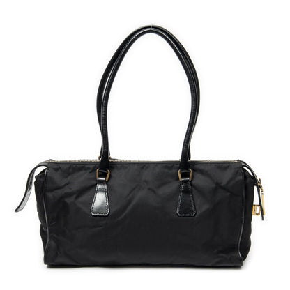 Prada Horizontal Boston Black Nylon Canvas Messenger Bag — view 5