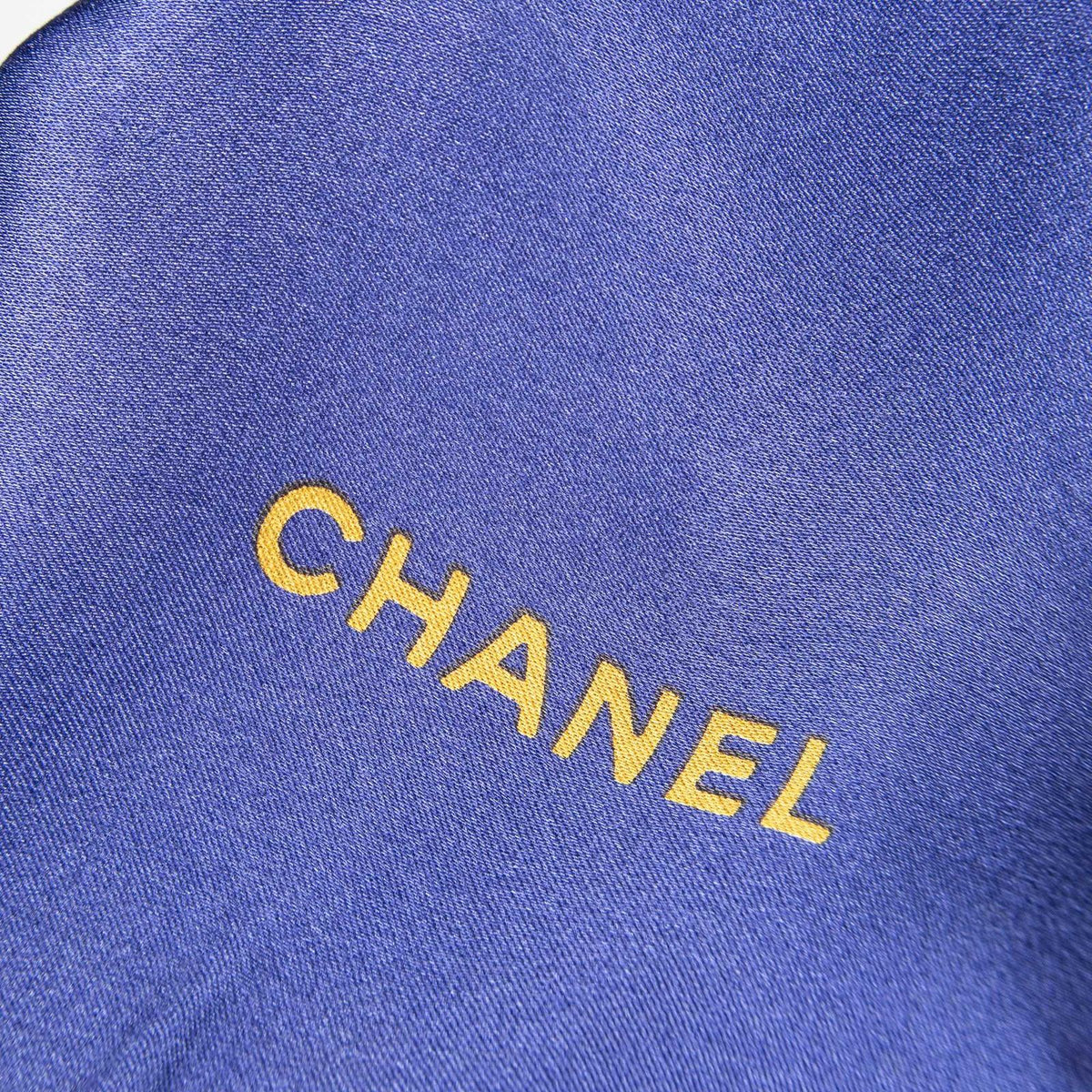 Chanel Scarf Blue Gold Silk — view 4