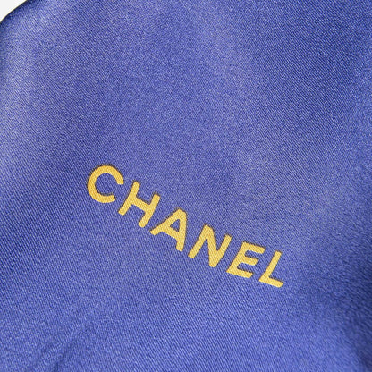 Chanel Scarf Blue Gold Silk — view 4