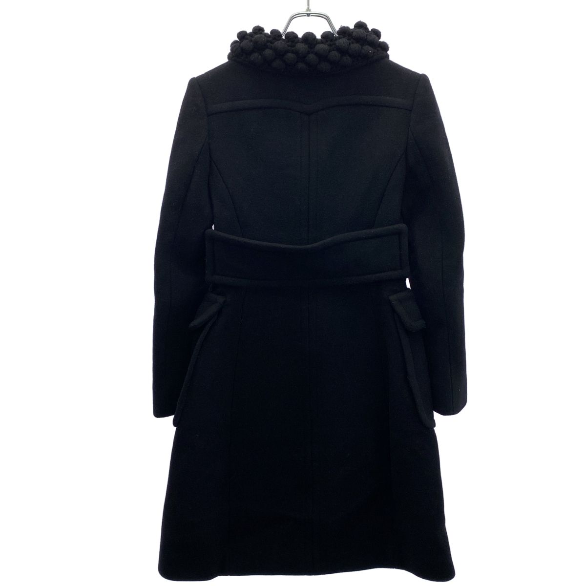 Prada Color Block Long Coat Black 38 — view 2