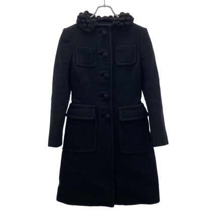 Prada Color Block Long Coat Black 38