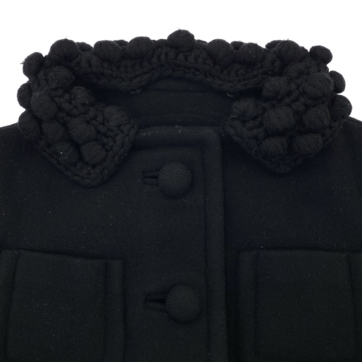 Prada Color Block Long Coat Black 38 — view 4