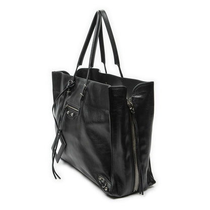 Balenciaga Papier A6 Zip Around Tote Bag Black Gray Calfskin Leather — view 2