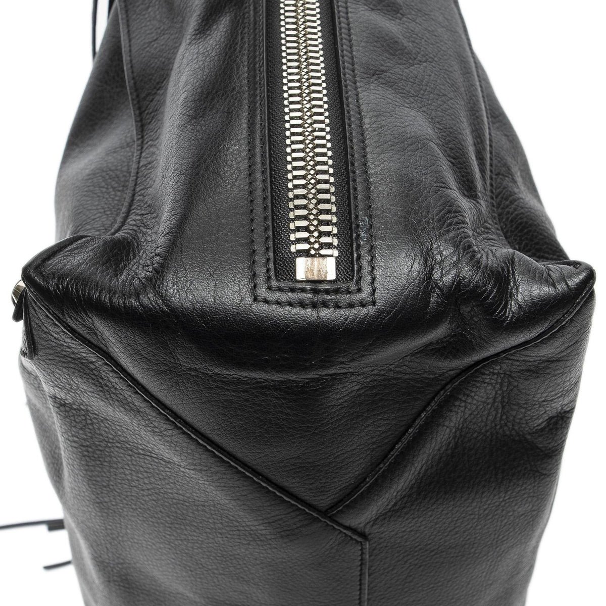 Balenciaga Papier A6 Zip Around Tote Bag Black Gray Calfskin Leather — view 8