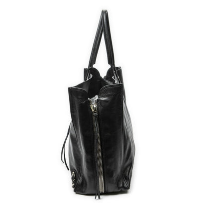 Balenciaga Papier A6 Zip Around Tote Bag Black Gray Calfskin Leather — view 3